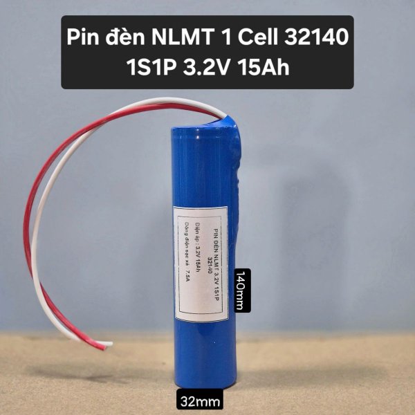 Pin sắt LiFePO4 32140 3.2V 15000mah 15Ah kèm mạch bảo vệ 1S cho đèn năng lượng mặt trời